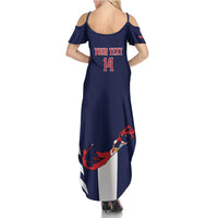 Custom Bermuda Football Summer Maxi Dress 2025 Go Gombey Warriors - Blue