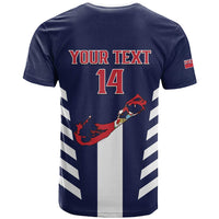 Custom Bermuda Football T Shirt 2025 Go Gombey Warriors - Blue