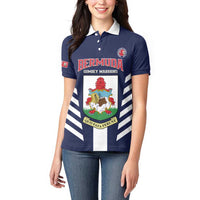 Custom Bermuda Football Women Polo Shirt 2025 Go Gombey Warriors - Blue
