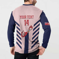 Custom Bermuda Football Button Sweatshirt 2025 Go Gombey Warriors - Pink