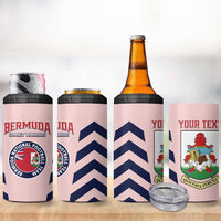 Custom Bermuda Football 4 in 1 Can Cooler Tumbler 2025 Go Gombey Warriors - Pink