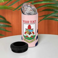 Custom Bermuda Football 4 in 1 Can Cooler Tumbler 2025 Go Gombey Warriors - Pink