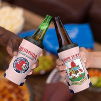 Custom Bermuda Football 4 in 1 Can Cooler Tumbler 2025 Go Gombey Warriors - Pink