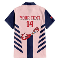 Custom Bermuda Football Family Matching Off The Shoulder Long Sleeve Dress and Hawaiian Shirt 2025 Go Gombey Warriors - Pink