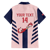Custom Bermuda Football Family Matching Short Sleeve Bodycon Dress and Hawaiian Shirt 2025 Go Gombey Warriors - Pink