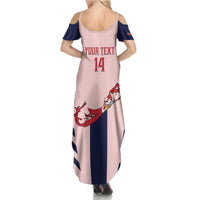 Custom Bermuda Football Family Matching Summer Maxi Dress and Hawaiian Shirt 2025 Go Gombey Warriors - Pink