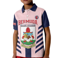 Custom Bermuda Football Kid Polo Shirt 2025 Go Gombey Warriors - Pink