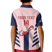 Custom Bermuda Football Kid Polo Shirt 2025 Go Gombey Warriors - Pink