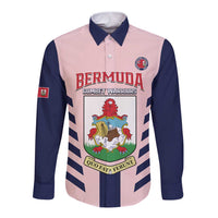 Custom Bermuda Football Long Sleeve Button Shirt 2025 Go Gombey Warriors - Pink