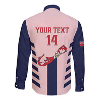 Custom Bermuda Football Long Sleeve Button Shirt 2025 Go Gombey Warriors - Pink