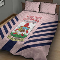 Custom Bermuda Football Quilt Bed Set 2025 Go Gombey Warriors - Pink