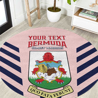 Custom Bermuda Football Round Carpet 2025 Go Gombey Warriors - Pink