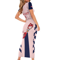 Custom Bermuda Football Short Sleeve Bodycon Dress 2025 Go Gombey Warriors - Pink
