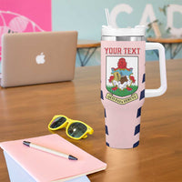 Custom Bermuda Football Tumbler With Handle 2025 Go Gombey Warriors - Pink