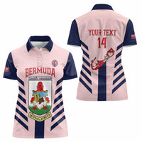 Custom Bermuda Football Women Polo Shirt 2025 Go Gombey Warriors - Pink