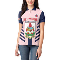 Custom Bermuda Football Women Polo Shirt 2025 Go Gombey Warriors - Pink