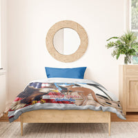 Personalised United States And Australia Bedding Set USA Eagle With Aussie Kangaroo - Wonder Print Shop