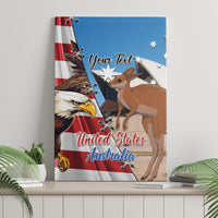 Personalised United States And Australia Canvas Wall Art USA Eagle With Aussie Kangaroo - Wonder Print Shop