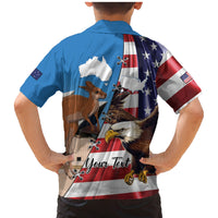 Personalised United States And Australia Family Matching Mermaid Dress and Hawaiian Shirt USA Eagle With Aussie Kangaroo - Wonder Print Shop