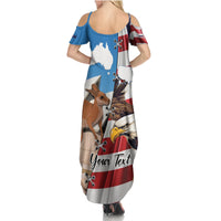Personalised United States And Australia Family Matching Summer Maxi Dress and Hawaiian Shirt USA Eagle With Aussie Kangaroo - Wonder Print Shop