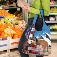 Personalised United States And Australia Grocery Bag USA Eagle With Aussie Kangaroo