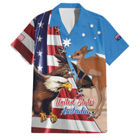 Personalised United States And Australia Hawaiian Shirt USA Eagle With Aussie Kangaroo - Wonder Print Shop