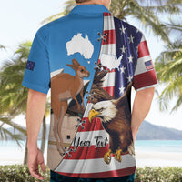 Personalised United States And Australia Hawaiian Shirt USA Eagle With Aussie Kangaroo - Wonder Print Shop