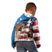 Personalised United States And Australia Kid Hoodie USA Eagle With Aussie Kangaroo - Wonder Print Shop