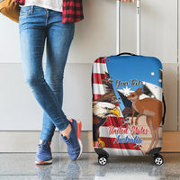 Personalised United States And Australia Luggage Cover USA Eagle With Aussie Kangaroo - Wonder Print Shop