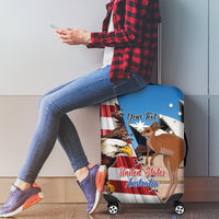 Personalised United States And Australia Luggage Cover USA Eagle With Aussie Kangaroo - Wonder Print Shop