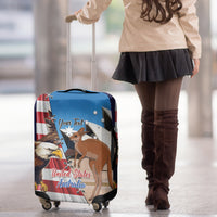 Personalised United States And Australia Luggage Cover USA Eagle With Aussie Kangaroo - Wonder Print Shop