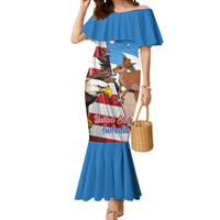 Personalised United States And Australia Mermaid Dress USA Eagle With Aussie Kangaroo - Wonder Print Shop