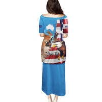 Personalised United States And Australia Puletasi USA Eagle With Aussie Kangaroo - Wonder Print Shop