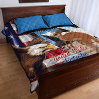Personalised United States And Australia Quilt Bed Set USA Eagle With Aussie Kangaroo - Wonder Print Shop