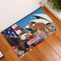Personalised United States And Australia Rubber Doormat USA Eagle With Aussie Kangaroo - Wonder Print Shop