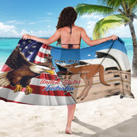 Personalised United States And Australia Sarong USA Eagle With Aussie Kangaroo - Wonder Print Shop