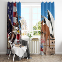 Personalised United States And Australia Window Curtain USA Eagle With Aussie Kangaroo - Wonder Print Shop