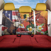 Personalised United States And Papua New Guinea Back Car Seat Cover USA Eagle With PNG Bird Of Paradise - Wonder Print Shop