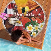 Personalised United States And Papua New Guinea Beach Blanket USA Eagle With PNG Bird Of Paradise - Wonder Print Shop