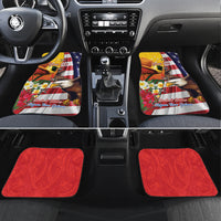 Personalised United States And Papua New Guinea Car Mats USA Eagle With PNG Bird Of Paradise - Wonder Print Shop