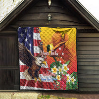 Personalised United States And Papua New Guinea Quilt USA Eagle With PNG Bird Of Paradise - Wonder Print Shop