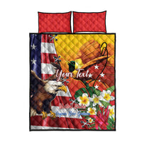 Personalised United States And Papua New Guinea Quilt Bed Set USA Eagle With PNG Bird Of Paradise - Wonder Print Shop