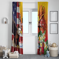 Personalised United States And Papua New Guinea Window Curtain USA Eagle With PNG Bird Of Paradise - Wonder Print Shop