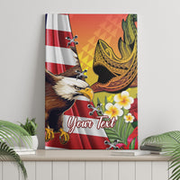Personalised United States And Hawaii Canvas Wall Art USA Eagle With Hawaiian Shark Tattoo - Wonder Print Shop