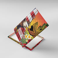 Personalised United States And Hawaii Canvas Wall Art USA Eagle With Hawaiian Shark Tattoo - Wonder Print Shop