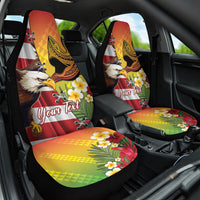 Personalised United States And Hawaii Car Seat Cover USA Eagle With Hawaiian Shark Tattoo - Wonder Print Shop