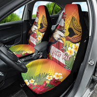Personalised United States And Hawaii Car Seat Cover USA Eagle With Hawaiian Shark Tattoo - Wonder Print Shop