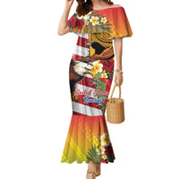 Personalised United States And Hawaii Mermaid Dress USA Eagle With Hawaiian Shark Tattoo - Wonder Print Shop
