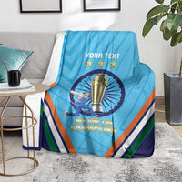 Personalised India Cricket Blanket 2025 Men In Blue 3rd Champions Proud