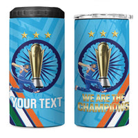 Personalised India Cricket 4 in 1 Can Cooler Tumbler 2025 Men In Blue 3rd Champions Proud